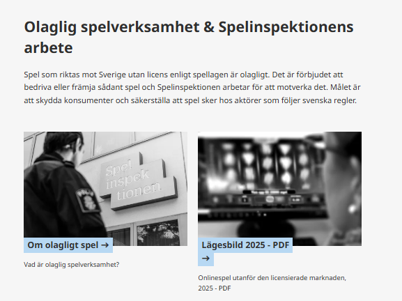 Spel utan licens är olagligt i Sverige