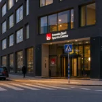 En kontorsbyggnad för ett svenskt casino visar var BankID-verifieringen och licensen hör hemma.
